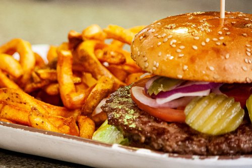 Burger and Fries at The Dish Restaurant